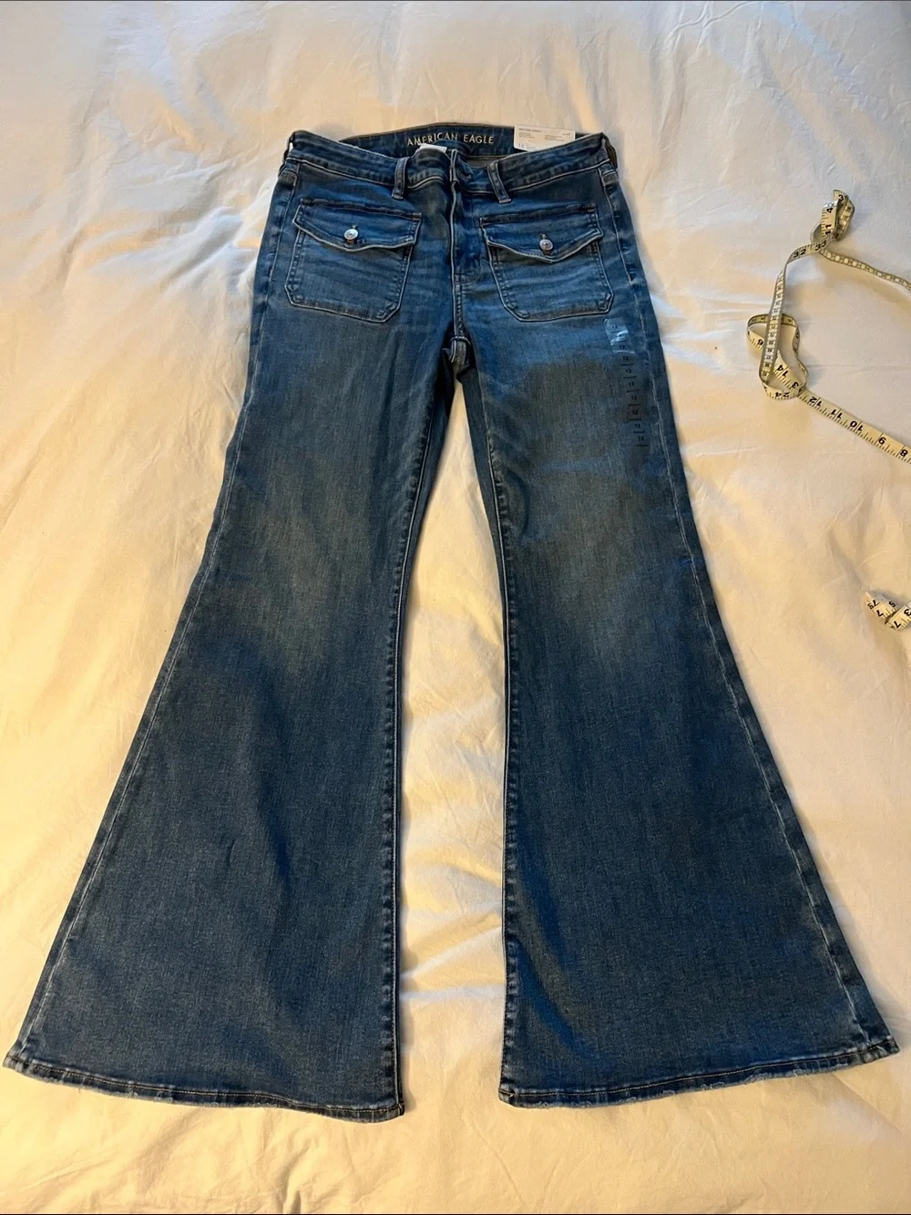 American Eagle Outfitters Women's Dark Blue Flare Jeans